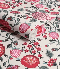 Best Vliesbehang Strawberry Garden Rose Wanddecoratie