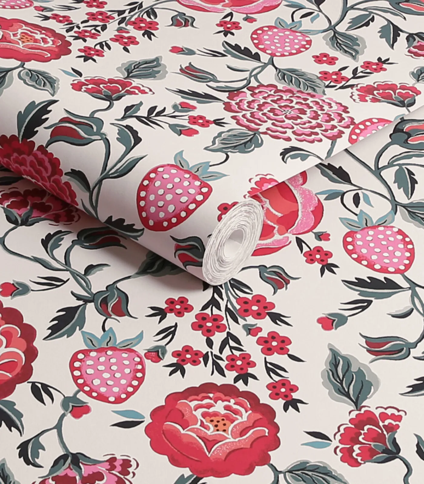 Best Vliesbehang Strawberry Garden Rose Wanddecoratie