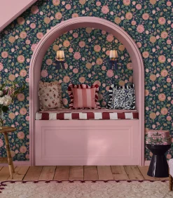 Vliesbehang Strawberry Garden Navy Wanddecoratie