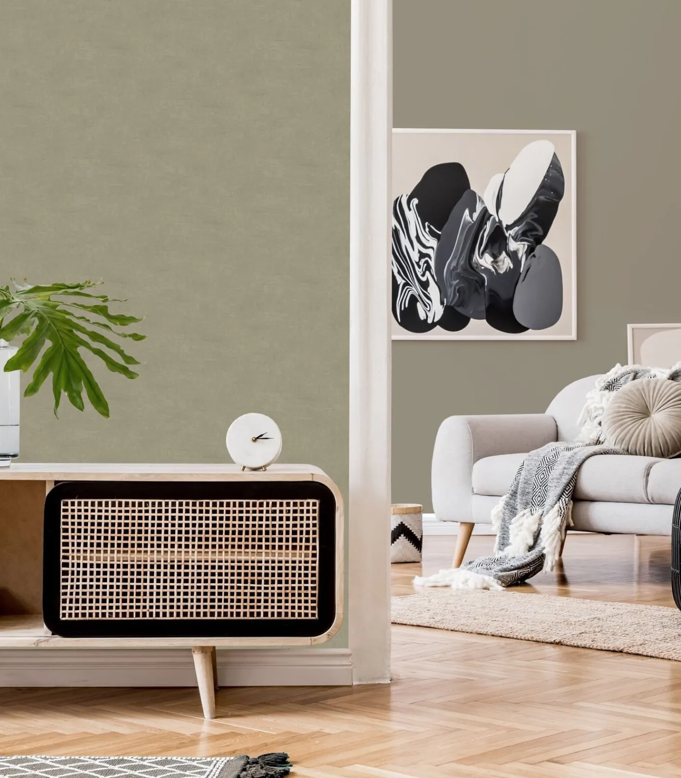 Online Vliestapete Uni Braun Wanddecoratie