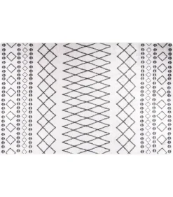 New Vloerkleed wasbaar anti-slip 160x230 cm zwart en wit Tapijten