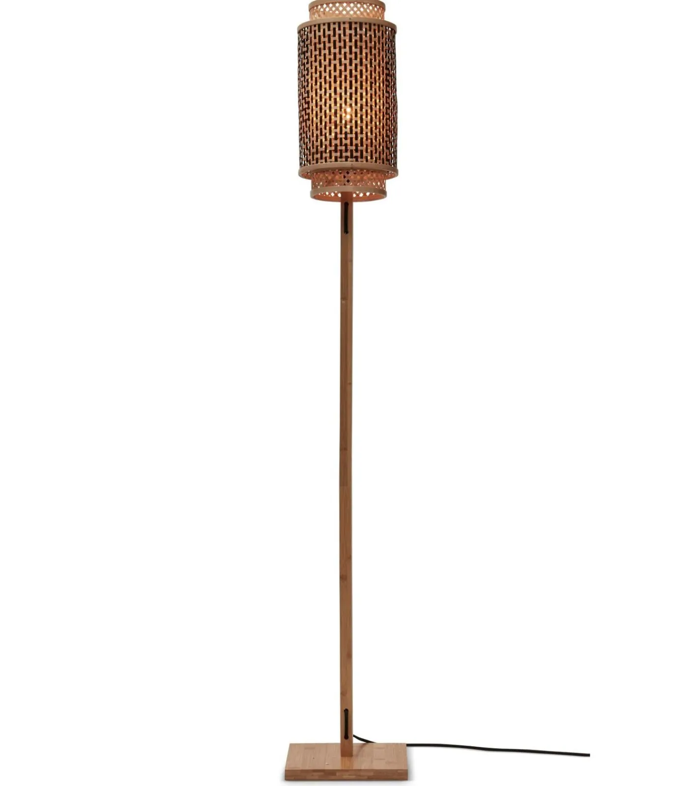 Vloerlamp Bhutan - Bamboe/Zwart - 20x20x145cm Vloerlampen