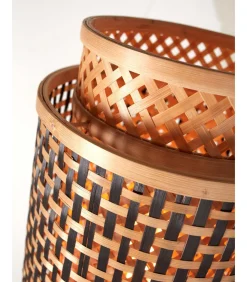 Vloerlamp Bhutan - Bamboe/Zwart - 20x20x145cm Vloerlampen