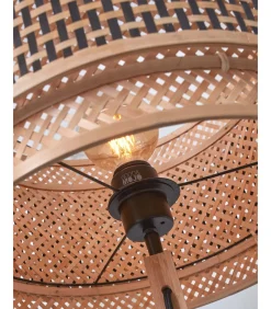 Vloerlamp Bhutan - Bamboe/Zwart - Ø25x130cm Vloerlampen