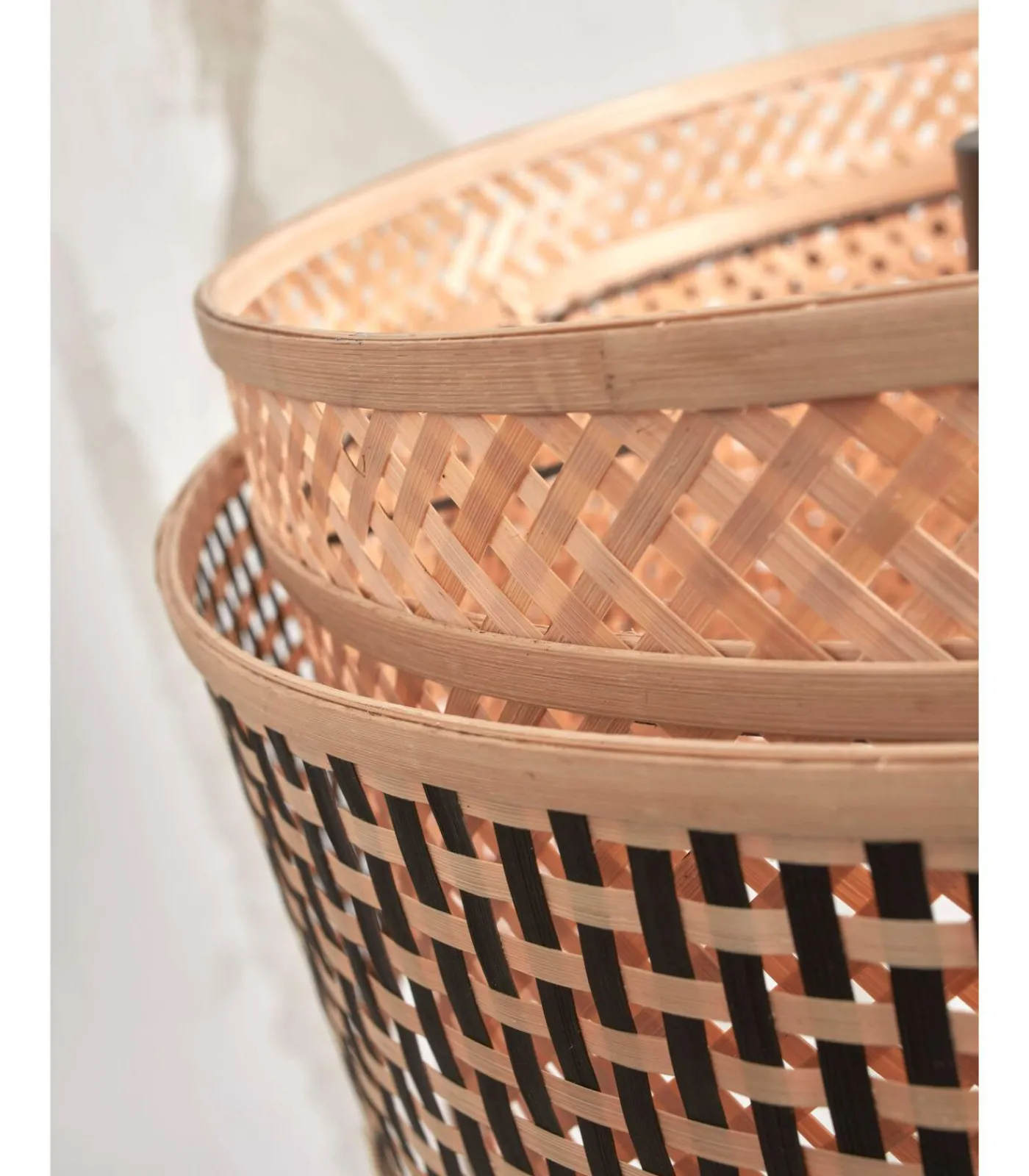 New Vloerlamp Bhutan - Bamboe/Zwart - 20x20x135cm Vloerlampen