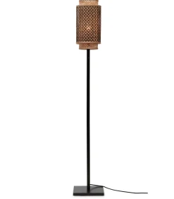 Hot Vloerlamp Bhutan - Zwart/Bamboe - 20x20x145cm Vloerlampen