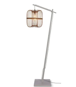 Vloerlamp Hokkaido - Bamboe Wit/Naturel - 63x36x176cm Vloerlampen