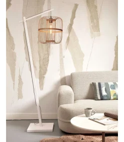 Vloerlamp Hokkaido - Bamboe Wit/Naturel - 63x36x176cm Vloerlampen