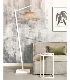 Online Vloerlamp Ibiza - Bamboe Wit/Naturel - 83x65x176cm Vloerlampen