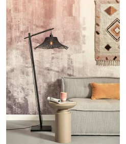 Vloerlamp Ibiza - Bamboe Zwart - 77x50x150cm Vloerlampen