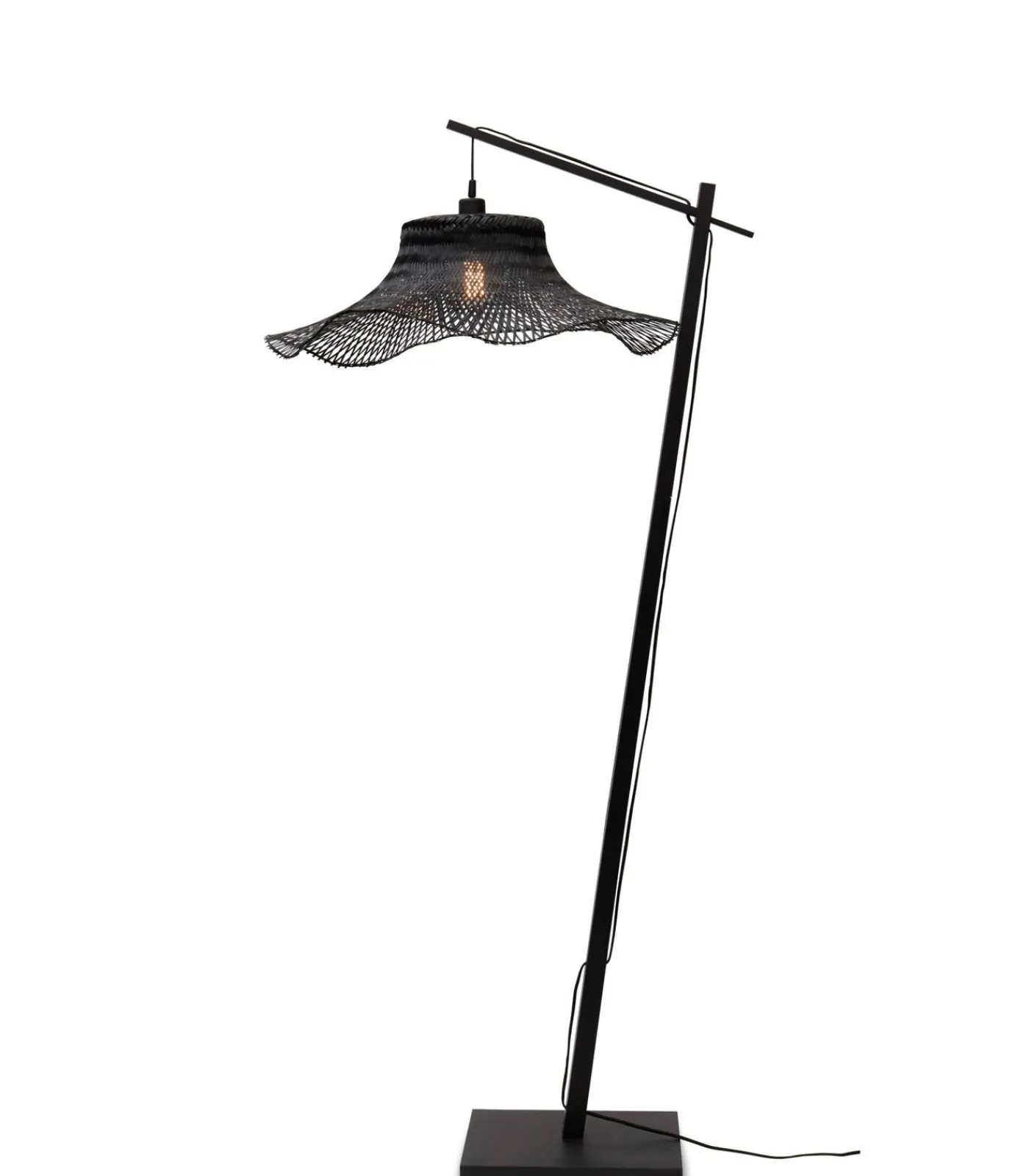 GOOD &MOJO Vloerlamp Ibiza - Bamboe Zwart - 83x65x176cm
