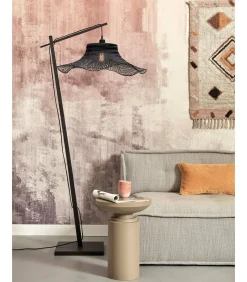 GOOD &MOJO Vloerlamp Ibiza - Bamboe Zwart - 83x65x176cm