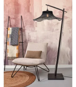 GOOD &MOJO Vloerlamp Ibiza - Bamboe Zwart - 83x65x176cm