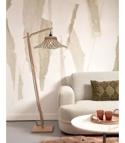 GOOD &MOJO Vloerlamp Ibiza - Bamboe/Zwart - 77x50x150cm