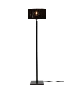 GOOD &MOJO Vloerlamp Iguazu - Bamboe/Jute Zwart - Ø30x126cm