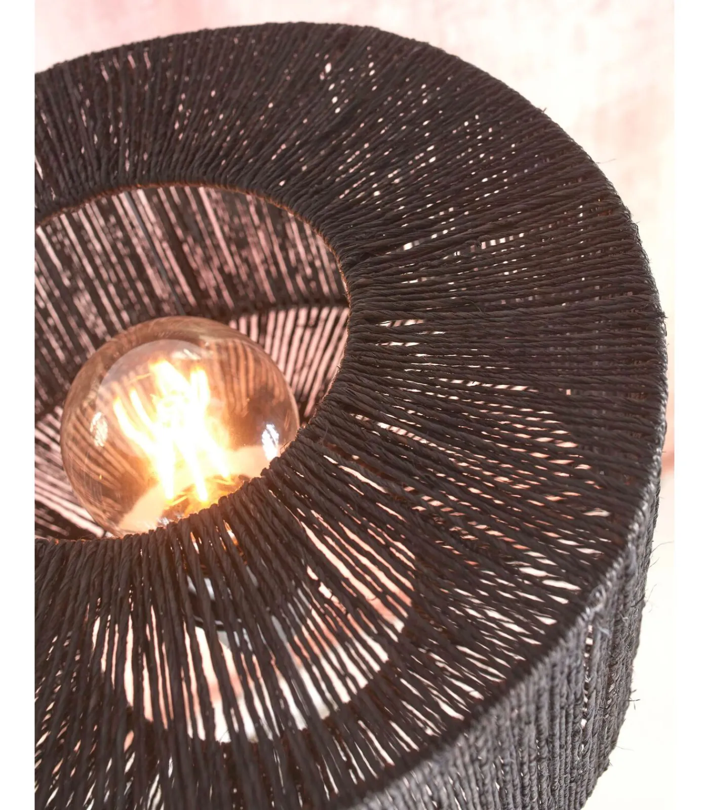 GOOD &MOJO Vloerlamp Iguazu - Bamboe/Jute Zwart - Ø30x126cm