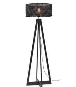GOOD &MOJO Vloerlamp Java - Bamboe Zwart - 50x50x145cm