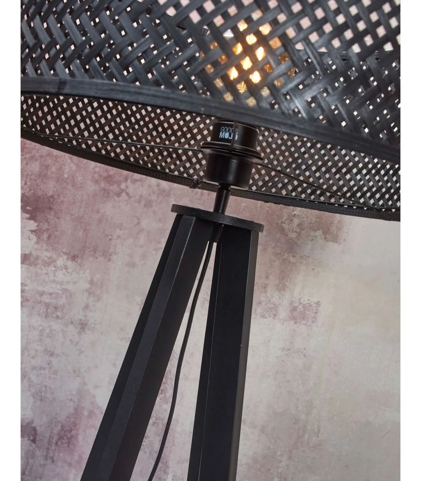 GOOD &MOJO Vloerlamp Java - Bamboe Zwart - 50x50x145cm