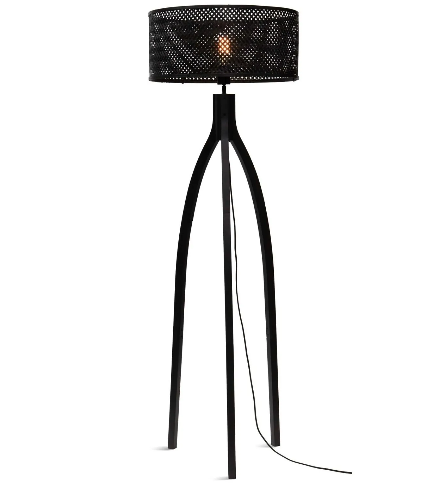 Hot Vloerlamp Java - Bamboe Zwart - 50x50x145cm - Driepoot Vloerlampen