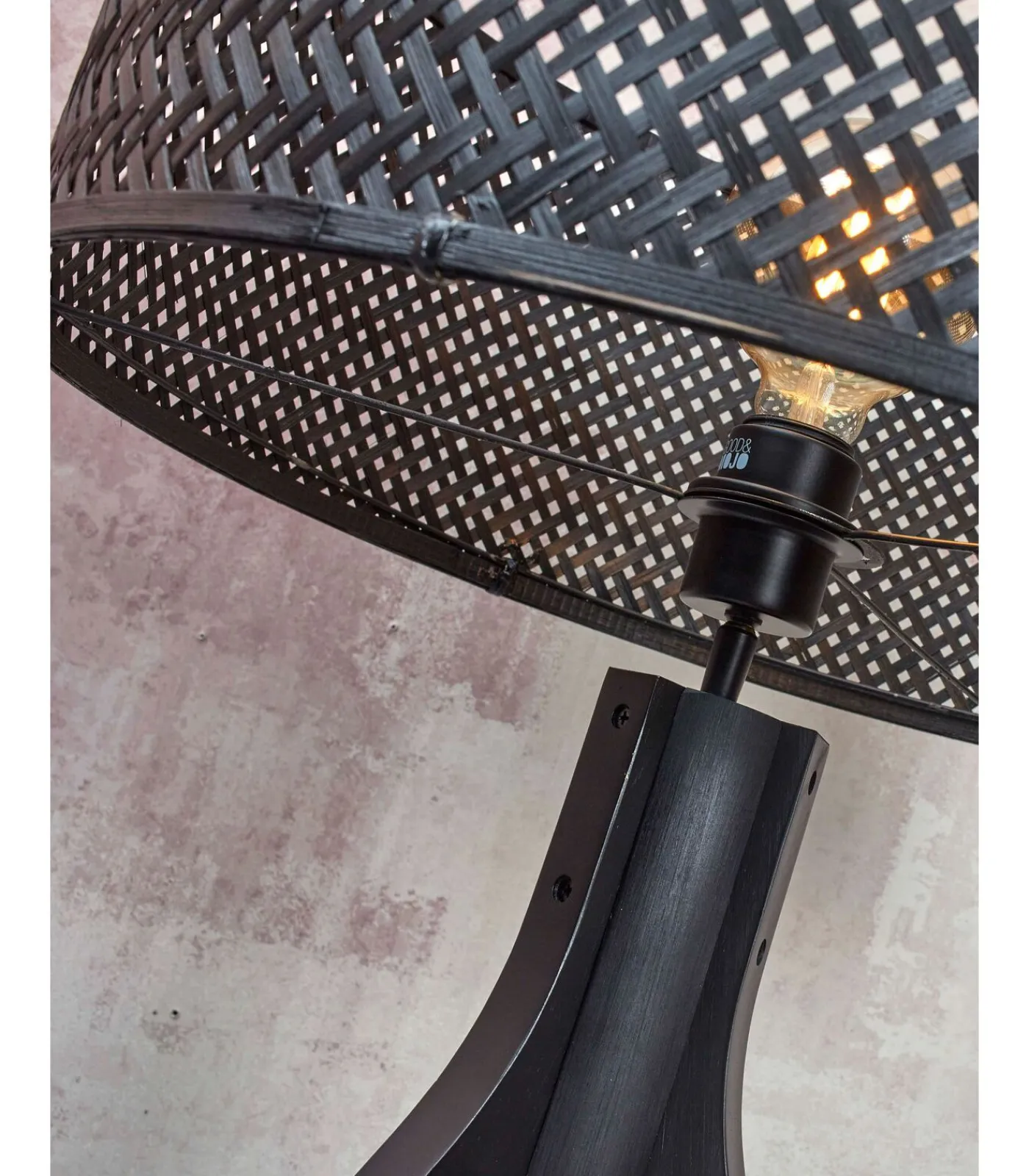 Hot Vloerlamp Java - Bamboe Zwart - 50x50x145cm - Driepoot Vloerlampen