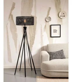 GOOD &MOJO Vloerlamp Java - Bamboe Zwart - Ø50x146cm