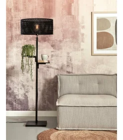 GOOD &MOJO Vloerlamp Java - Bamboe Zwart - Ø50x158cm