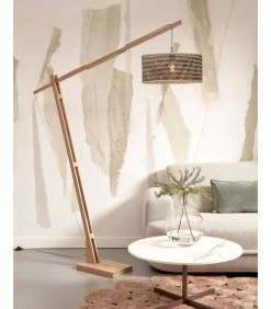 GOOD &MOJO Vloerlamp Java - Bamboe/Zwart - 175x50x207cm