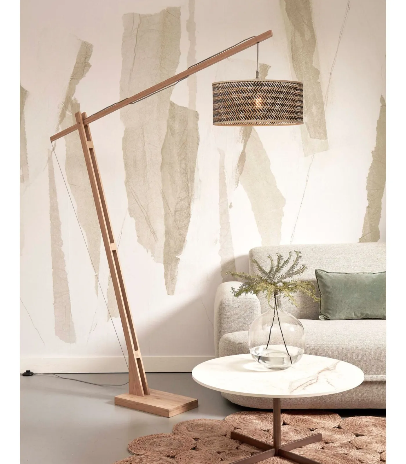 GOOD &MOJO Vloerlamp Java - Bamboe/Zwart - 175x50x207cm