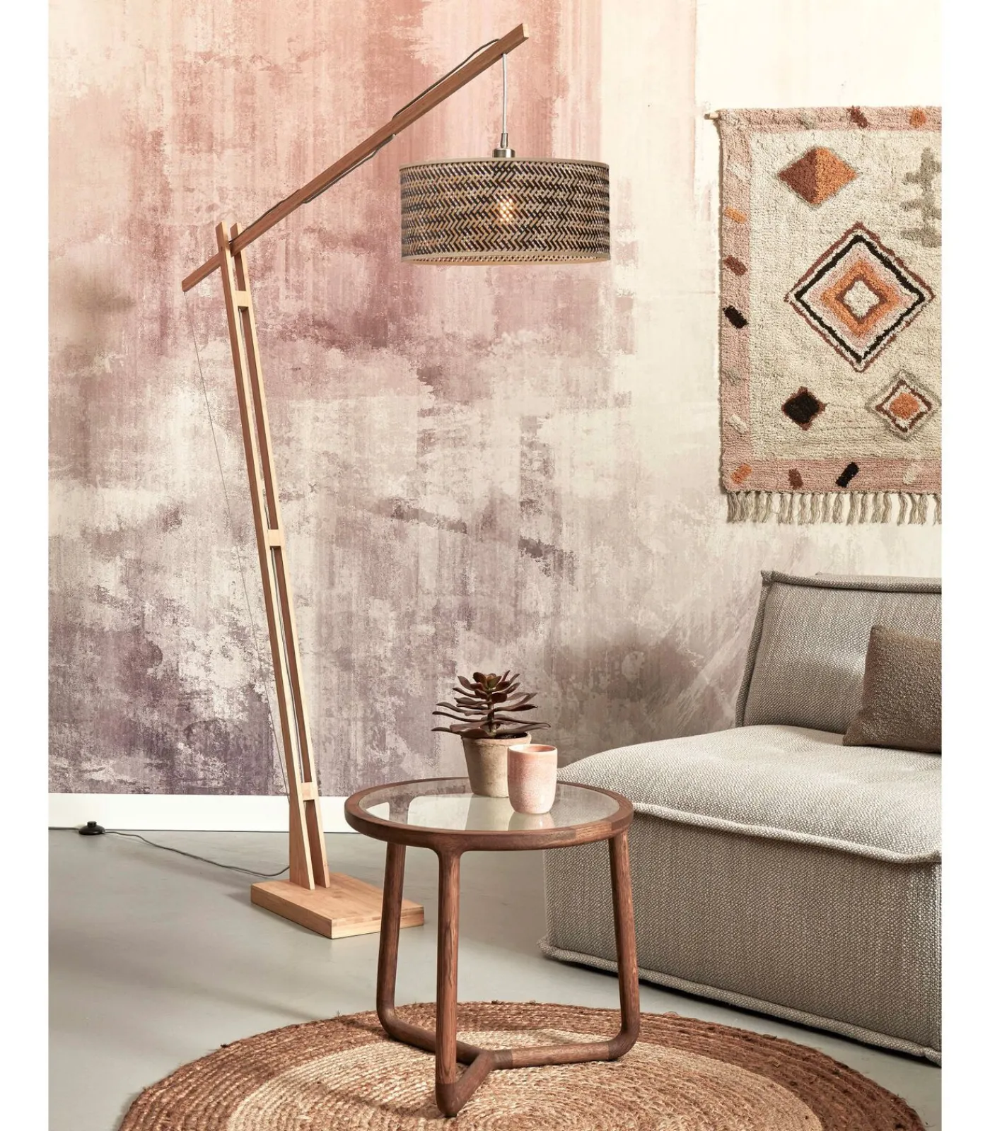 GOOD &MOJO Vloerlamp Java - Bamboe/Zwart - 175x50x207cm