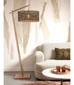 New Vloerlamp Java - Bamboe/Zwart - 75x50x176cm Vloerlampen