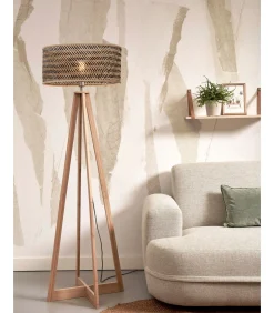 Hot Vloerlamp Java - Bamboe/Zwart - 50x50x145cm Vloerlampen