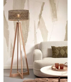 Hot Vloerlamp Java - Bamboe/Zwart - 50x50x145cm Vloerlampen