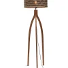 New Vloerlamp Java - Bamboe/Zwart - 50x50x145cm - Driepoot Vloerlampen