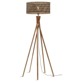 Best Vloerlamp Java - Bamboe/Zwart - Ø50x146cm Vloerlampen