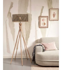Best Vloerlamp Java - Bamboe/Zwart - Ø50x146cm Vloerlampen