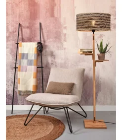 GOOD &MOJO Vloerlamp Java - Bamboe/Zwart - Ø50x158cm