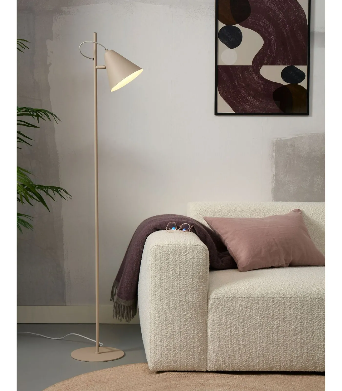 Outlet Vloerlamp Lisbon - Zand - 25x35.5x151cm Vloerlampen
