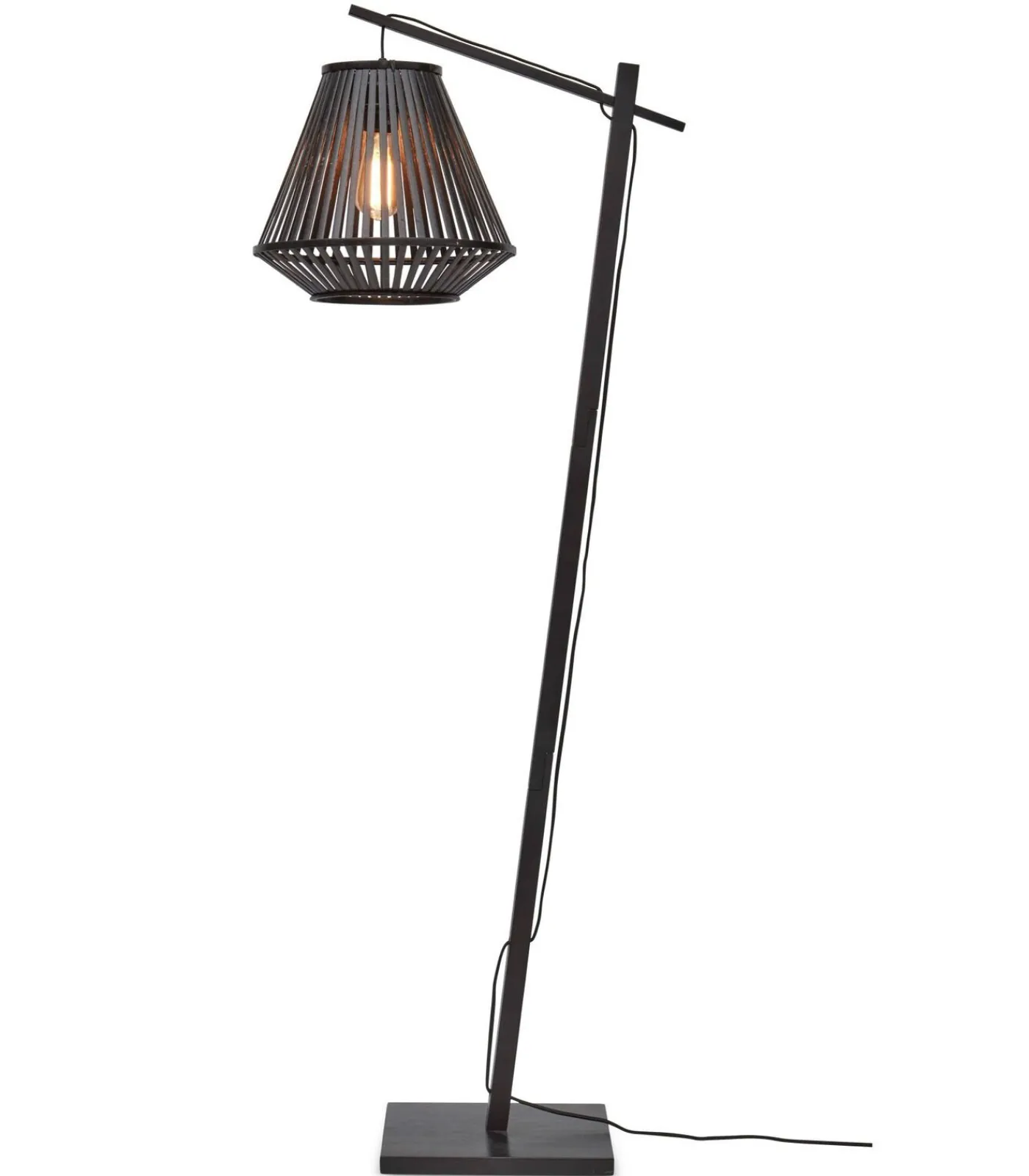 GOOD &MOJO Vloerlamp Merapi - Bamboe Zwart - 57x30x150cm