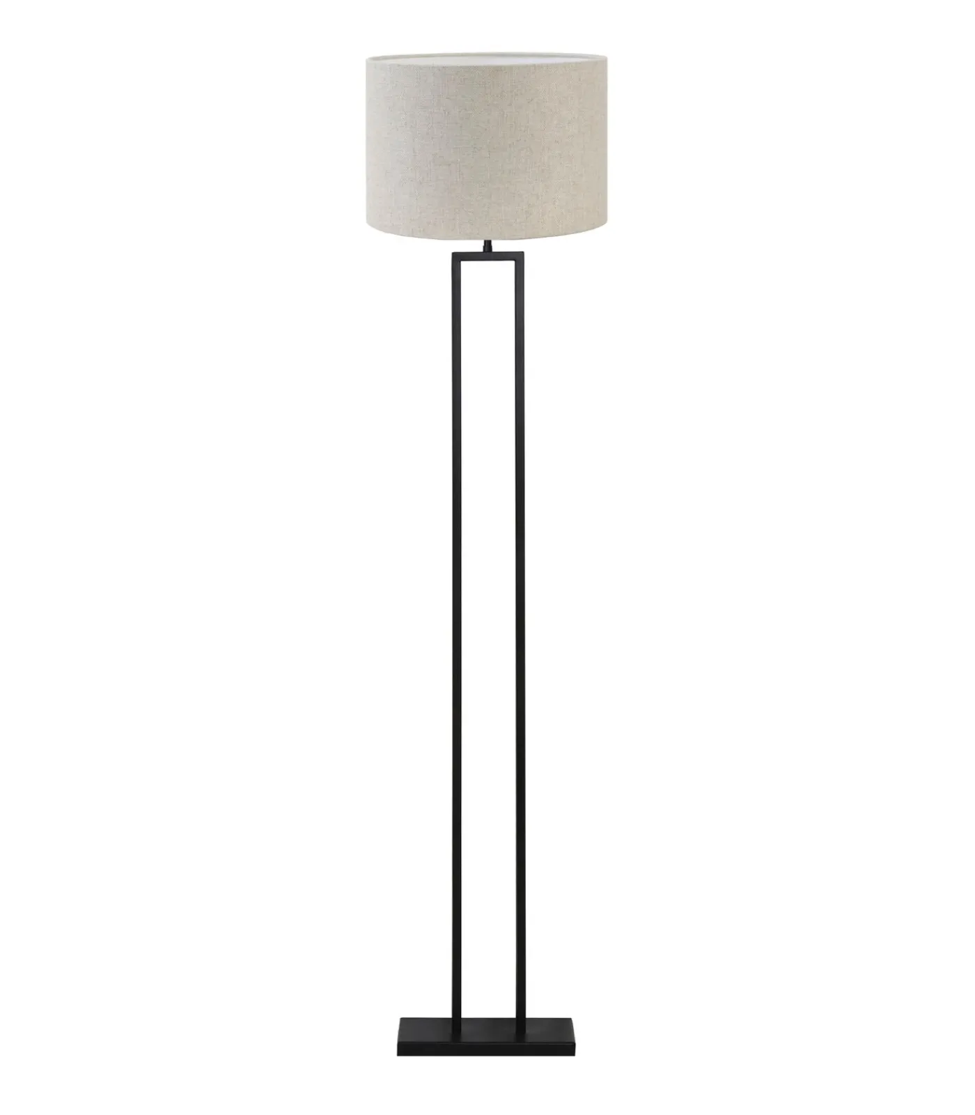Outlet Vloerlamp Shiva/Livigno - Zwart/Naturel - Ø40x170cm Vloerlampen