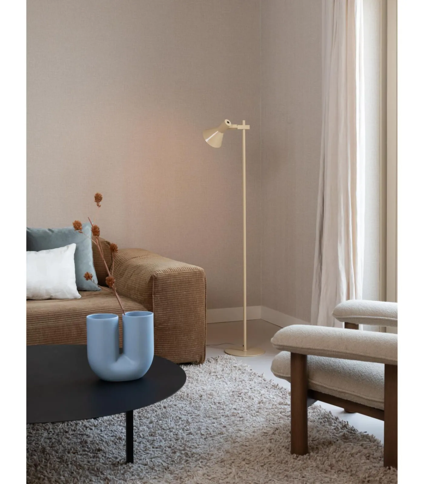 It's about RoMi Vloerlamp Stavanger - Beige - 37x25x146cm