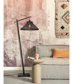 GOOD &MOJO Vloerlamp Tahiti - Bamboe Zwart - 65x45x150cm