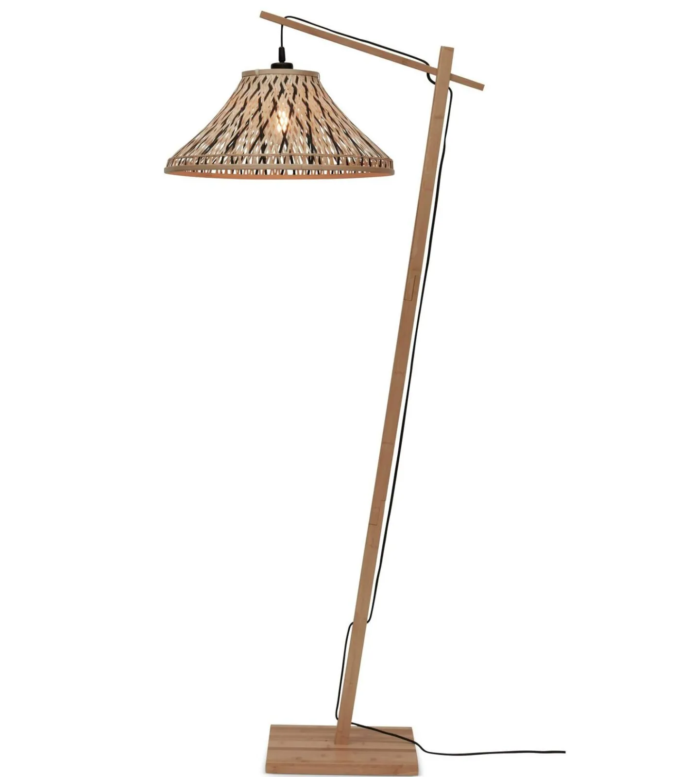 New Vloerlamp Tahiti - Bamboe/Zwart - 65x45x150cm Vloerlampen