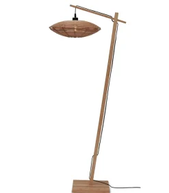 Discount Vloerlamp Tanami - Bamboe/Rotan - 63x40x150cm Vloerlampen