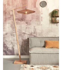 Sale Vloerlamp Zanzibar - Bamboe/Rotan - 73x55x176cm Vloerlampen