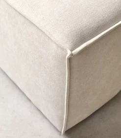 Outlet Voetenbank in beige stof Dario, 1-zit Zetels