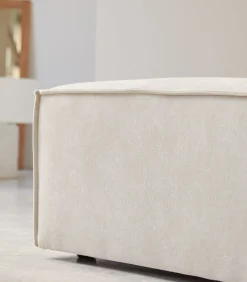 Outlet Voetenbank in beige stof Dario, 1-zit Zetels