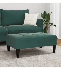vidaXL Voetenbank 77x55x31 cm fluweel donkergroen