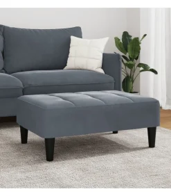 Discount Voetenbank 77x55x31 cm fluweel donkergrijs Stoelen