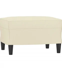 vidaXL Voetenbank 60x50x41 cm kunstleer crèmekleurig