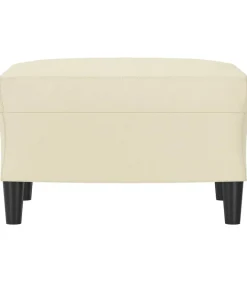 vidaXL Voetenbank 60x50x41 cm kunstleer crèmekleurig